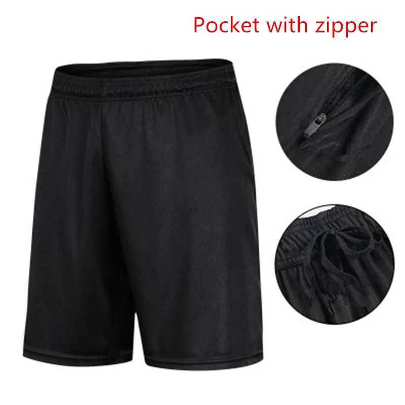 Mens basketball running cycling sports shorts fitness boys soccer shorts outdoor yoga gym training black zipper pocket W250324