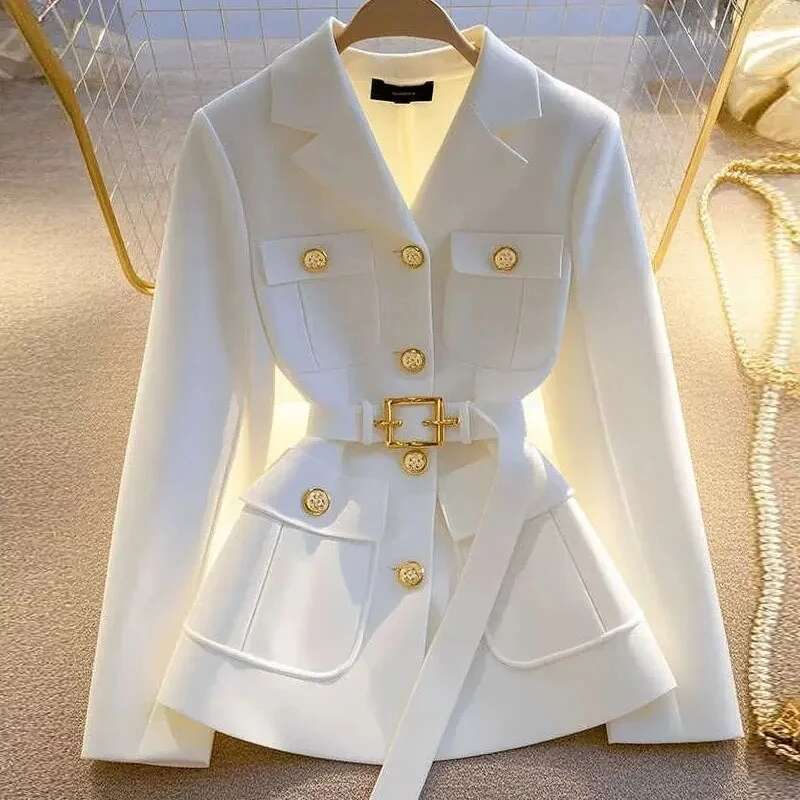 Women's Suit Jacket 2025 Spring Autumn High-End Temperament Ladies Blazer Coat Korean Version Fashion Versatile Lady Outerwear