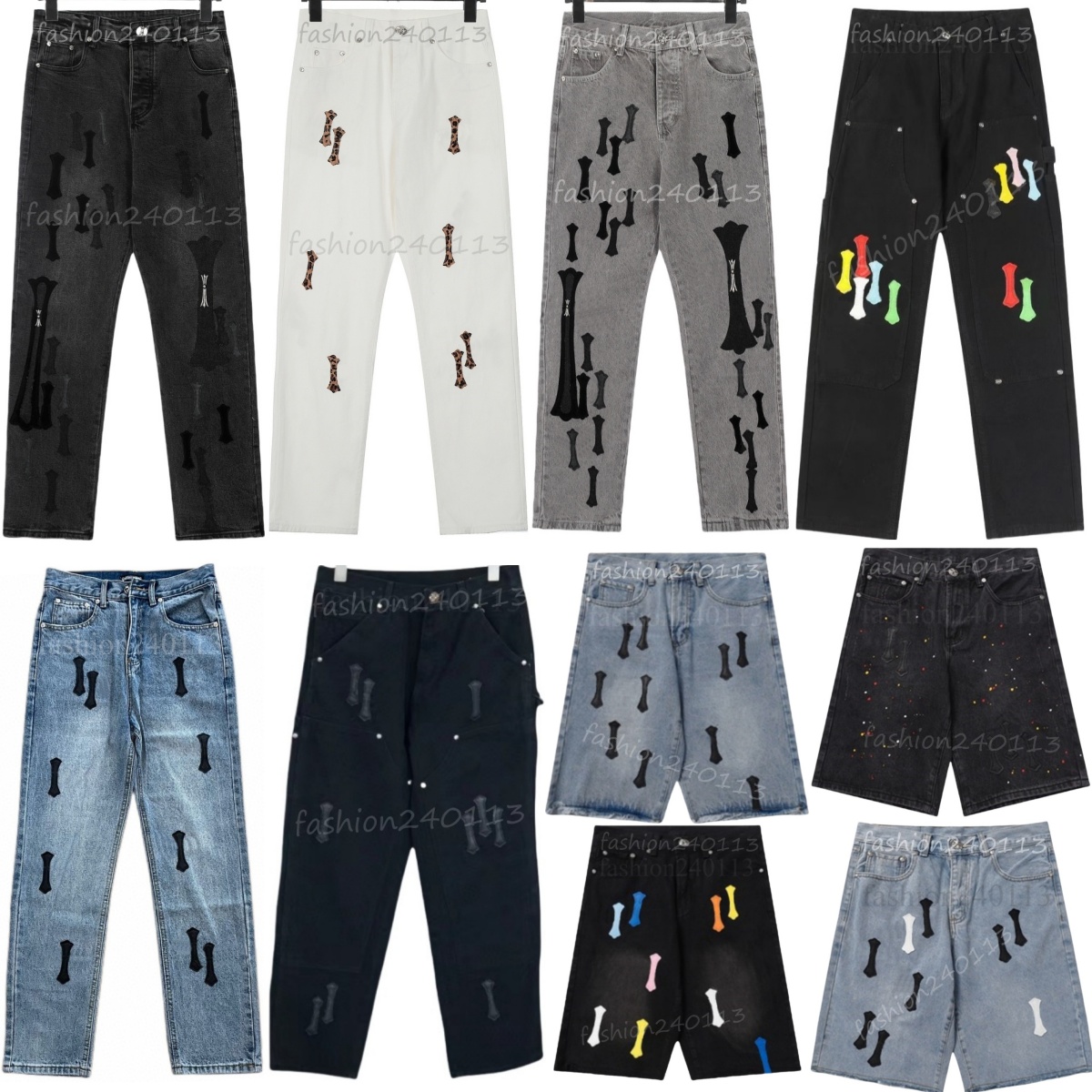 designer for mens pants Mens Jeans trends Distressed Black Ripped Biker Slim Fit Motorcycle Mans stacked men womens baggy jeans hole