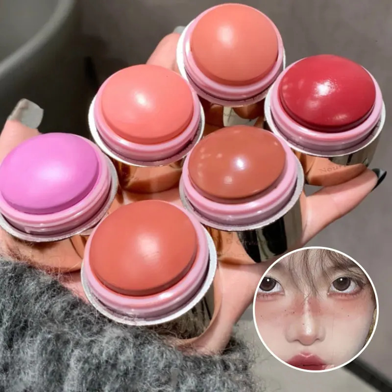 Small pink bullet blush paste expansion color monochrome blush purple shrink milk powder natural matte girl 250324