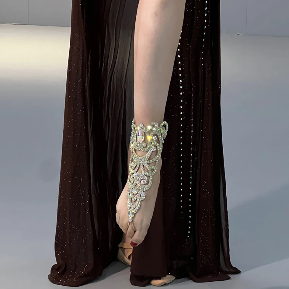 Belly Dance Anklet Handmade Diamond Performance Foot Ornaments Oriental Dance Set Necklace Accessories 250318