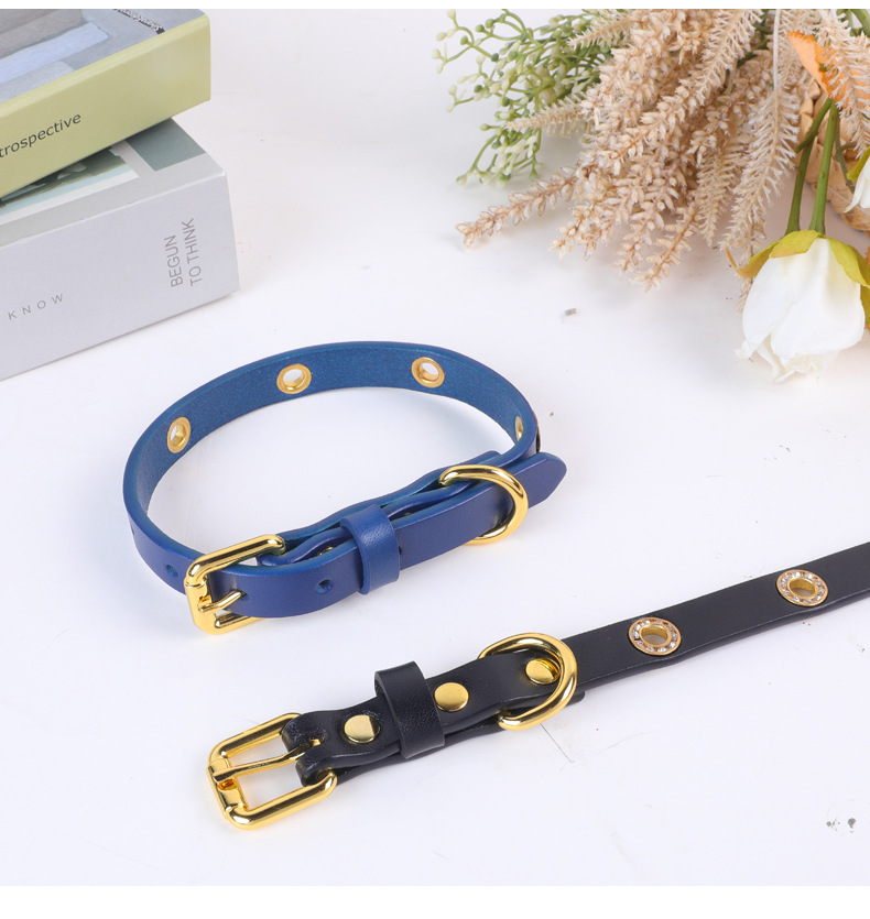 Premium Leather Pet Collars for Medium & Large Canines - Comfortable Head Layer Design