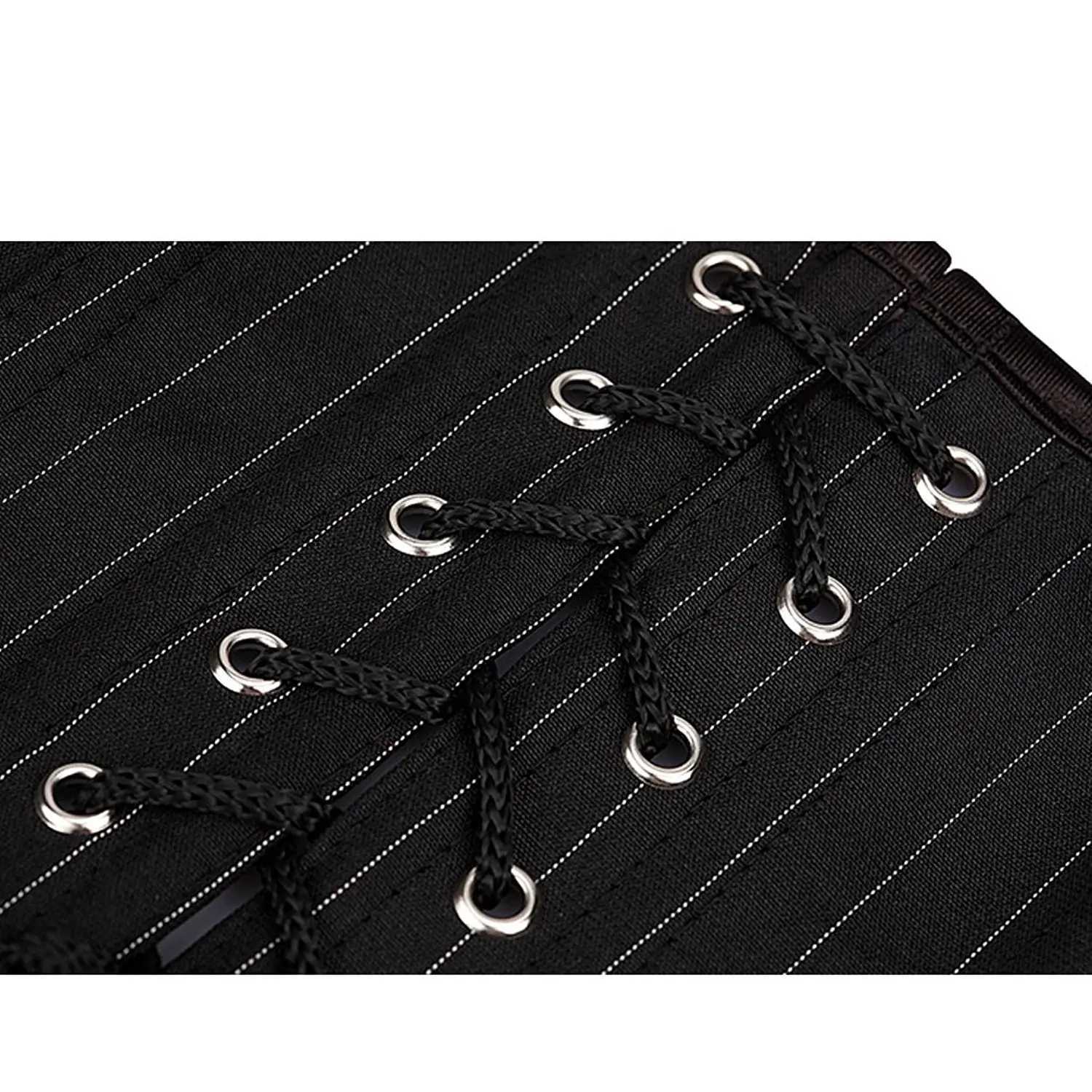 Caudatus Overbust Womens Tight corset Striped Office Party Plus Size Tight corset and Bustiers Zipper Underwear Top Korsett Black W250325