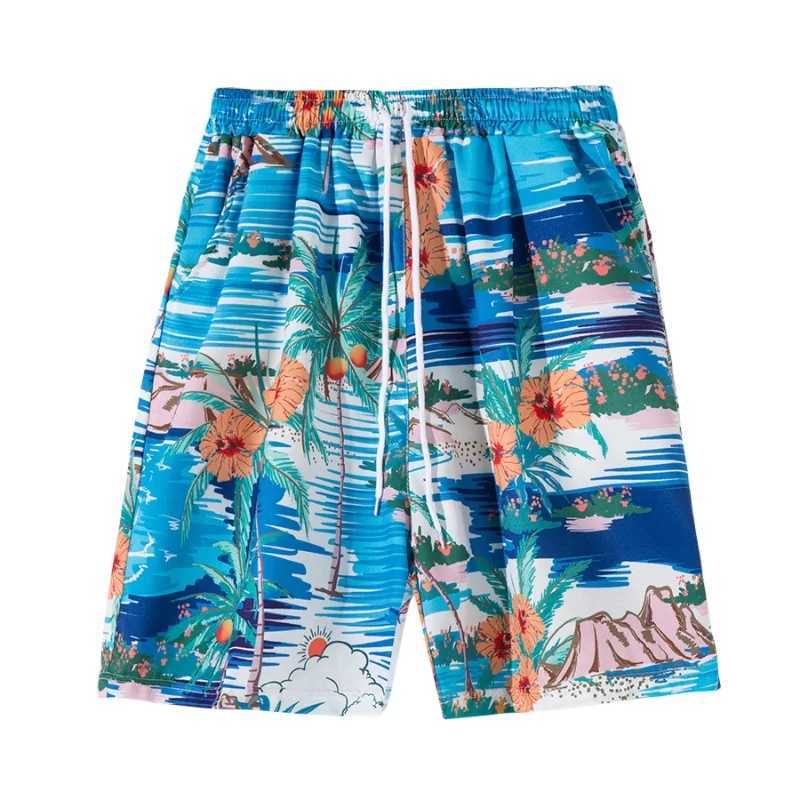 Mens Summer Hawaiian Beach Printed Pants Swimming Quick drying Shorts Loose Home Leisure Breeze Fashion Seaside Holiday Shorts W250324