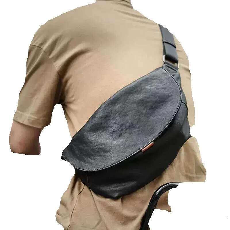 SENOFAN 2025 Cattlehide Chest Bag Casual Black Hobos Messenger Crossbody Men Real Cowhide Male Shoulder Sg Waist Bags