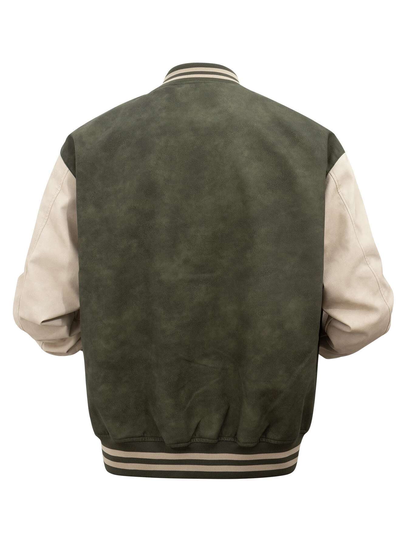 Men's Vintage Jackets Embroidery Faux Leather Baseball College Coats Varsity Letterman Bomber Jacket For Fall&Winter