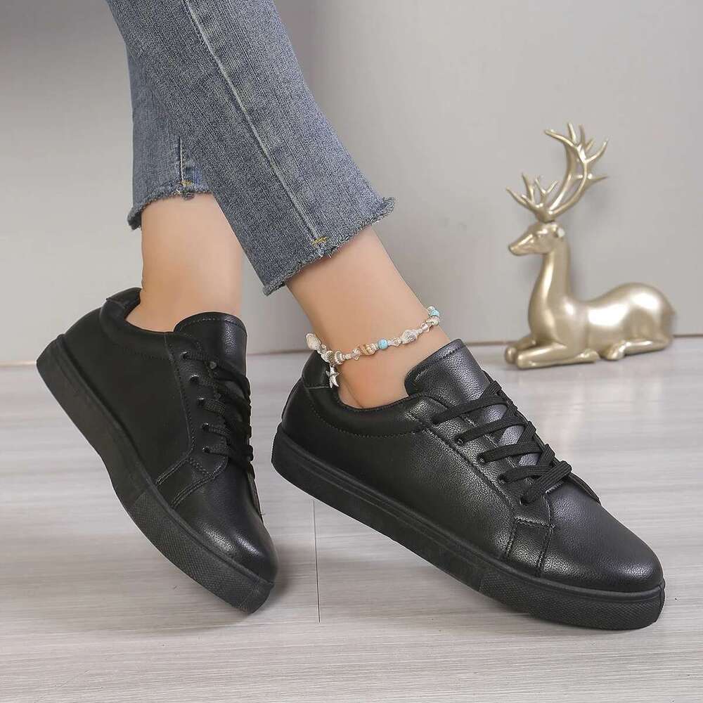 New Sneakers for Women Spring Black Lace Up Female Flats Casual Women's Fashion Ladies Sports Shoes Size 36-41
