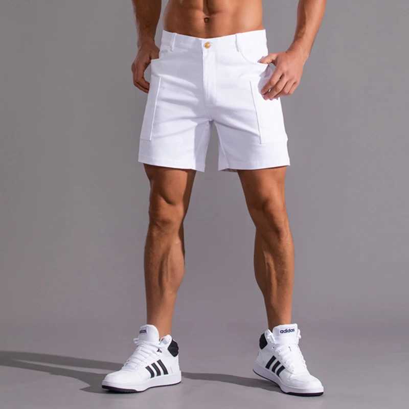 New Summer 100% Cotton Mens Shorts High Quality Casual Business Social Elastic Waist Mens Shorts 9-Color Beach Shorts W250324