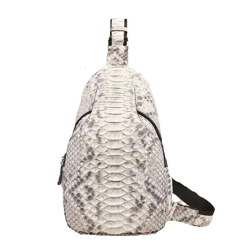 Genuine Exotic Men's Small Serpentine Chest Real True Leather Unisex Style Cross Shoulder Messenger Bag