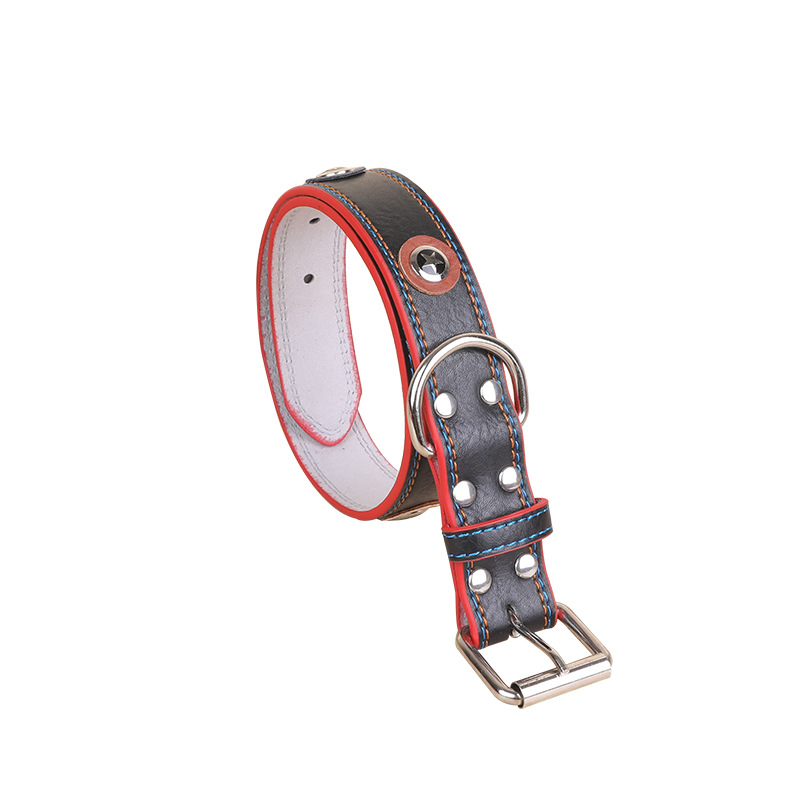 Comfortable Customizable Two-Tone Canine PU Collar Hypoallergenic Soft Microfiber Material