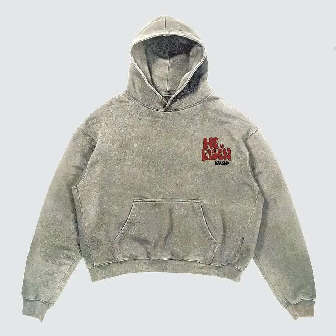 Y2k Hooded Sweatshirt Haruku Pattern Printed Long Sleeved Pullover New Retro Street Hip Hop Couple Loose Hoodeds Tops