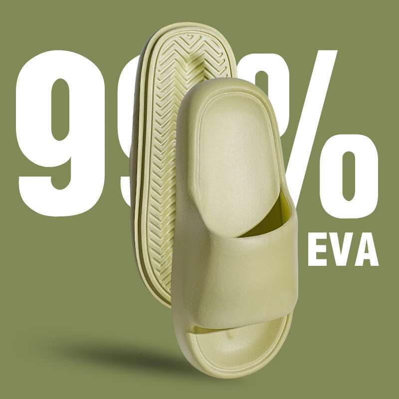 Unisex Bathroom Slippers Cloud Cushion Slides Summer Flat Sandals Thick Platform Shoes Man Indoor Non-Slip Couple Flip ps