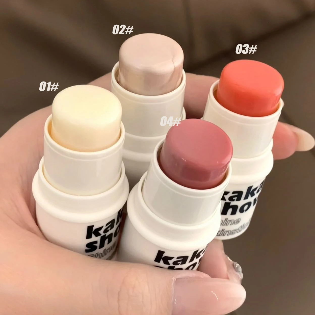 Creamy Water Gloss Blush Stick Makeup Hydrating Pink Orange Blusher Long-Lasting Waterproof Lip Cheek Tint High Pigment Multiuse 250324