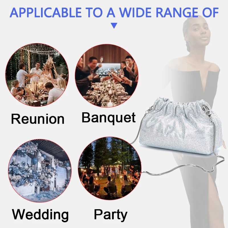 Latest ladies dinner bag wedding wallet Christmas party gift cross shaped body bag crystal rhinestone night bag Z250324