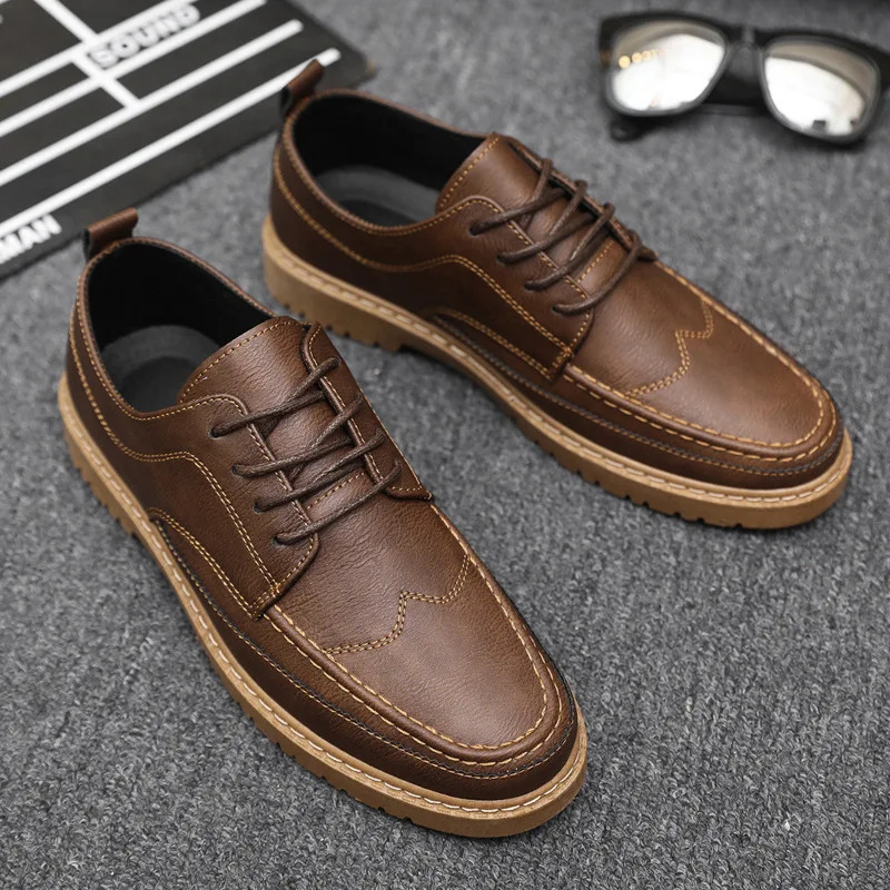 Mens Casual Shoes Classic Business Leather Shoes for Men Fashion Handcrafted Mens Dress Shoes Comfortable Flats Loafers 250317