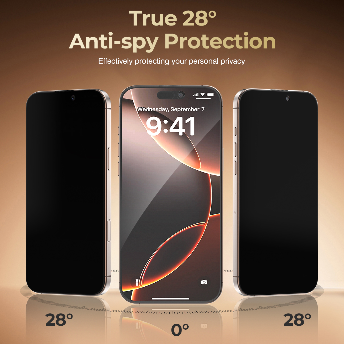 USA STOCK ESEEKGO TGP-03 Anti Spy Privacy Glass for iPhone 16 Pro Max 16 Plus 15 14 13 Screen Protector Tempered Glass Full Cover edge to edge with 10