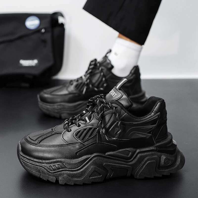 Men's Women Chunky Sneakers Fashion Versatile Leather Casual Sport Shoes Damping Wear-resistant Training Shoe atillas Mujer