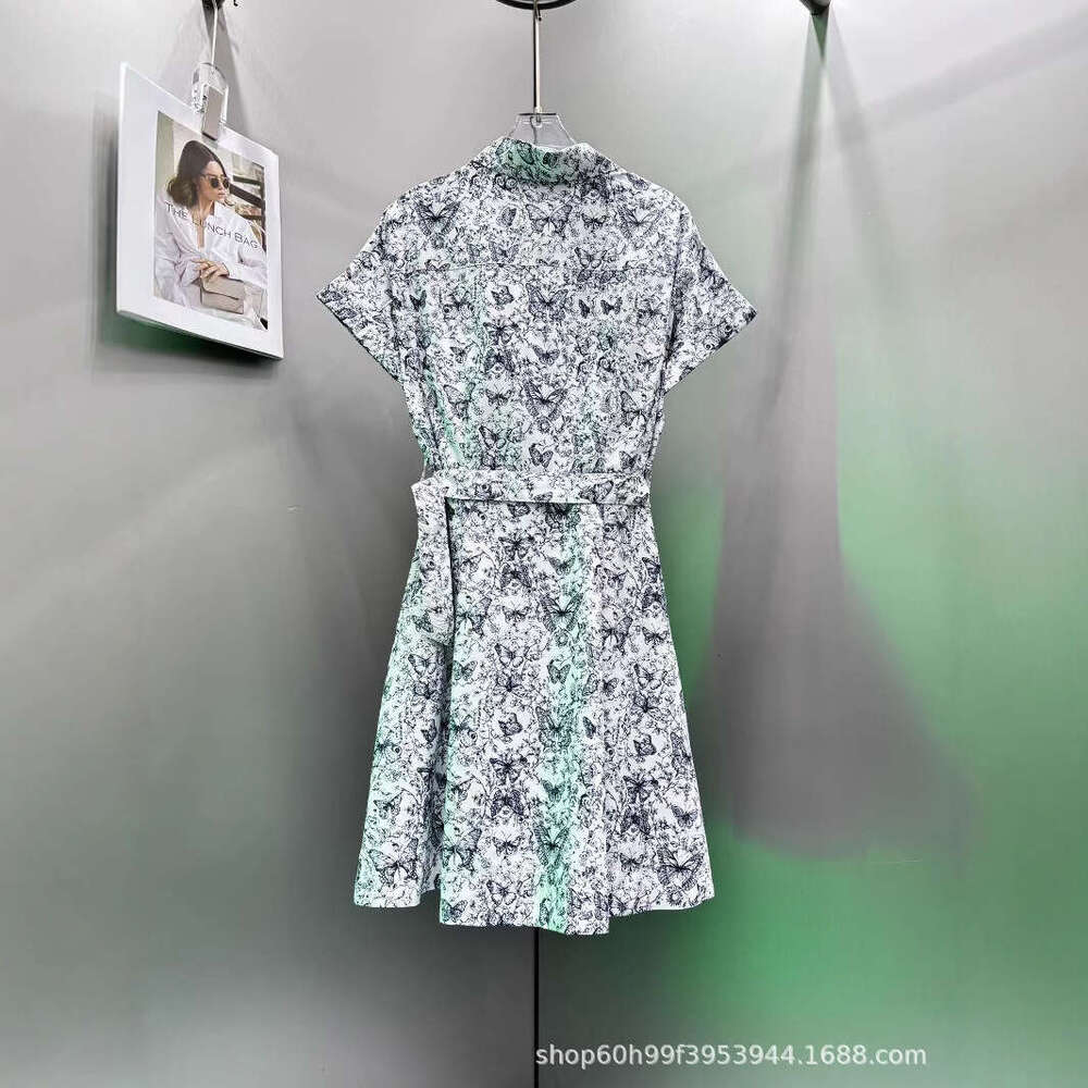 Spring And Summer New Fashionable Temperament, Age Reducing Full Printed Butterfly Short Sleeved Dress For Women B5