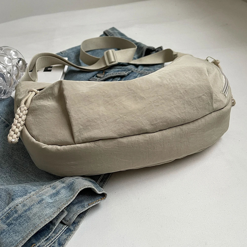 Women Stylish Dumpling Bag Multi-pockets Half Moon Bag Large Capacity Daily Messenger Bag Adjustable Strap Simple Satchel Bag 250324