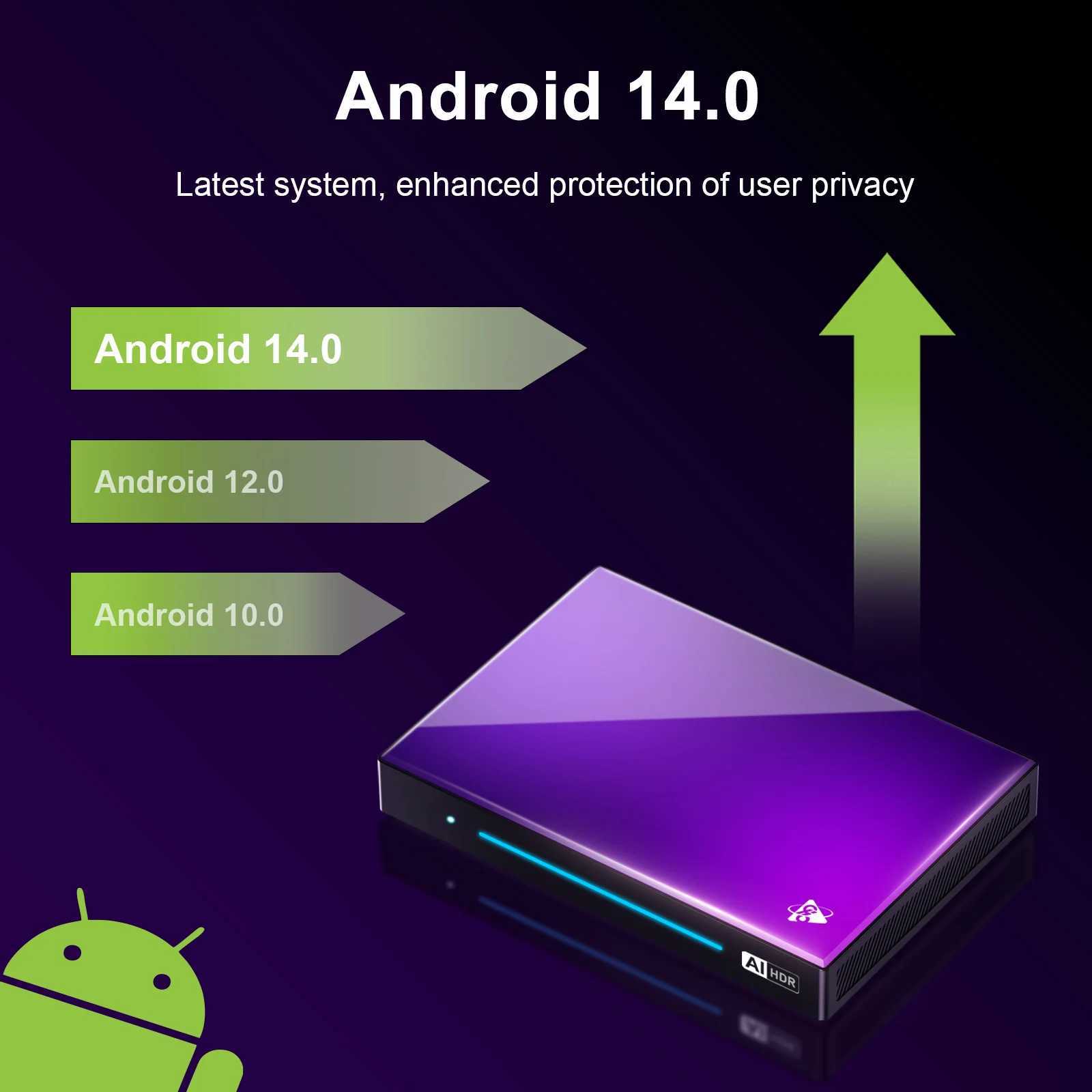H96 Max M9 TV Box Android 14.0 8-Core CPU 6TOPS NPU AI Smart TV Box 8K Ultra HD Output 1000M/LAN AV1 SPIDF Sound Settings Top Box X250325