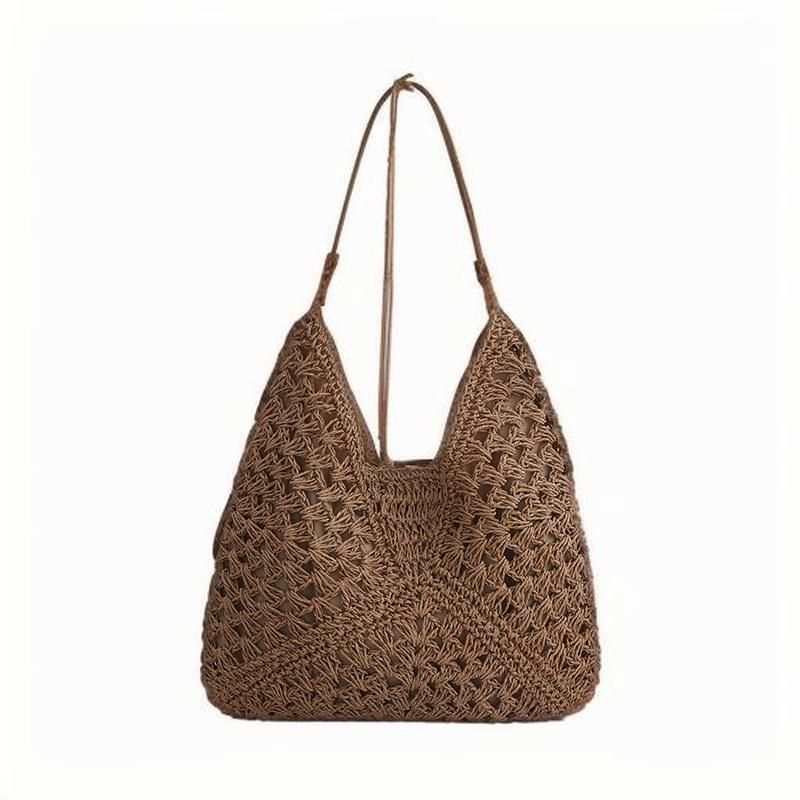 Straw bag hollow out summer travel shopping everything commute everything braided belt underarm bag 2025s hot
