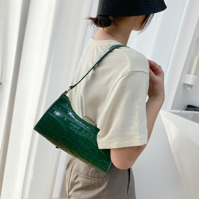 Women's shoulder bag embossed underarm bag Summer trend new stone candy colored hand