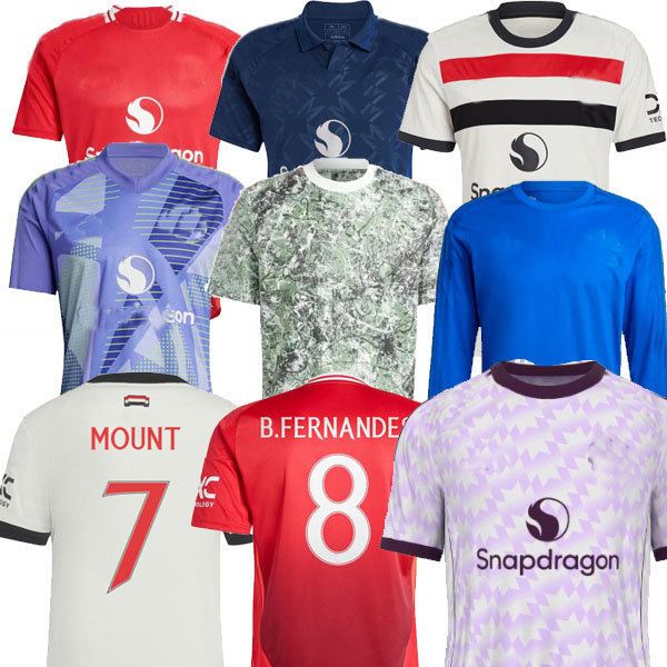 24 25 26 RASHFORD Stone Roses Soccer Jerseys GARNACHO HOJLUND George Best MARTINEZ CASEMIRO MOUNT Lunar third 2025 football shirt fans B. FERNANDES kids JERSEY SET