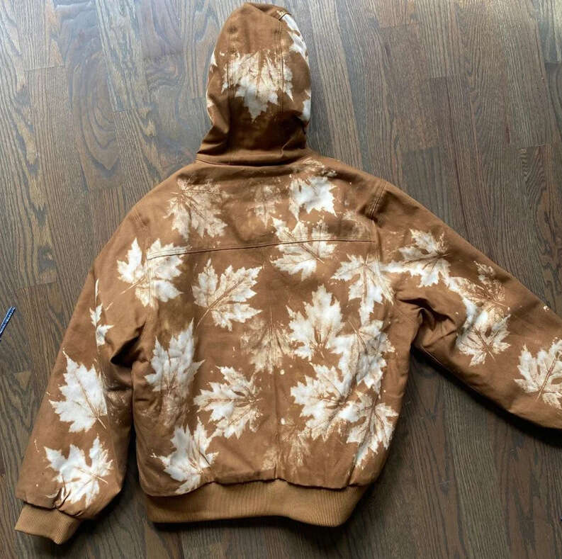 fashionable unisex new American style hooded cover with maple leaf print on the head gift for man