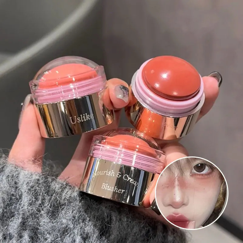 Small pink bullet blush paste expansion color monochrome blush purple shrink milk powder natural matte girl 250324