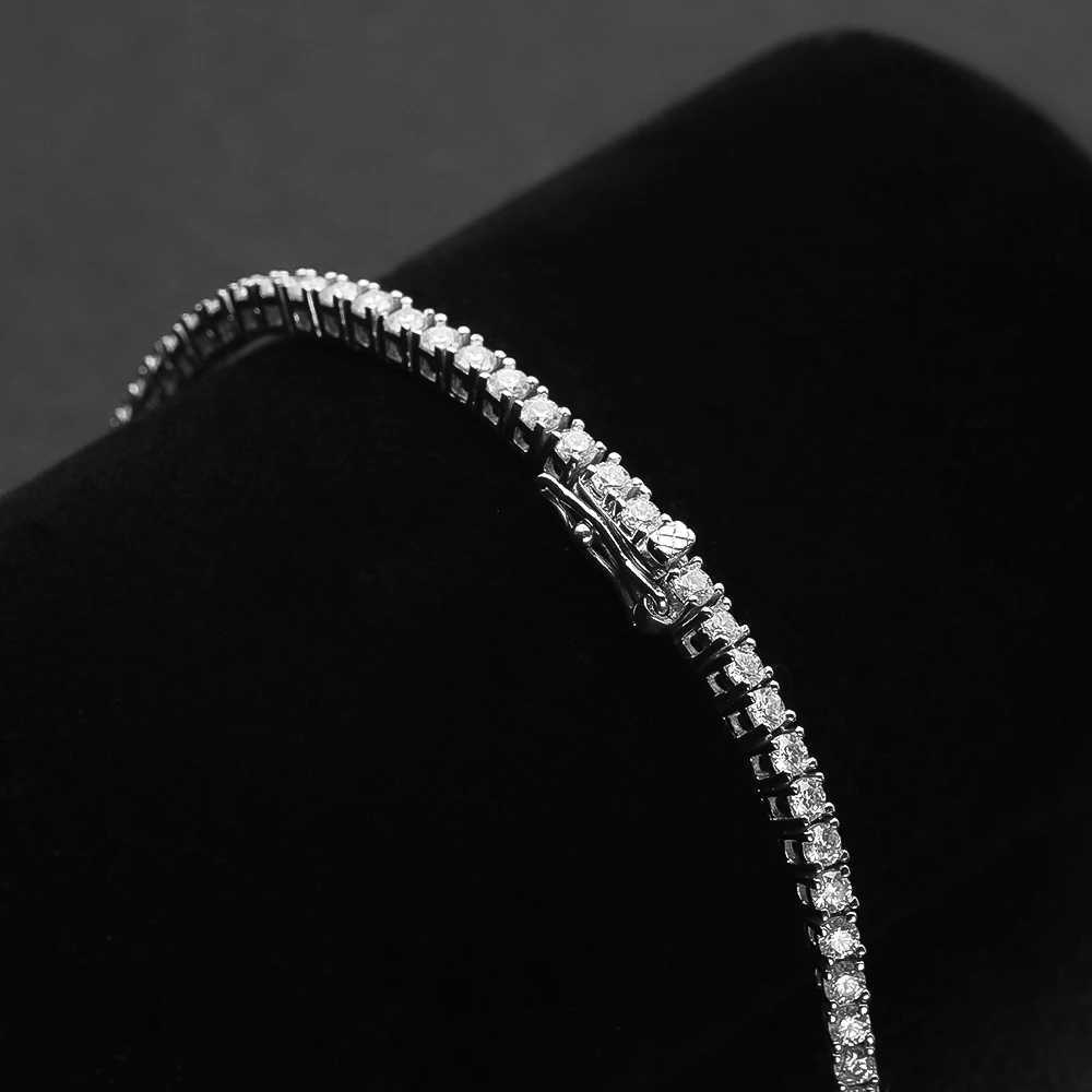 KNOBSPIN 2.5mm Moissanite Tennis Necklace with Full Diamond Pendant GRA Certificate 925 Pure Silver Jewelry W250325