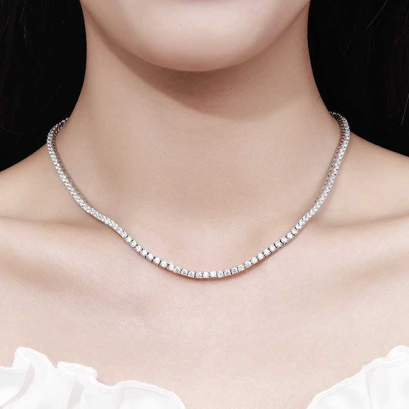 KNOBSPIN 2.5mm Moissanite Tennis Necklace with Full Diamond Pendant GRA Certificate 925 Pure Silver Jewelry W250325