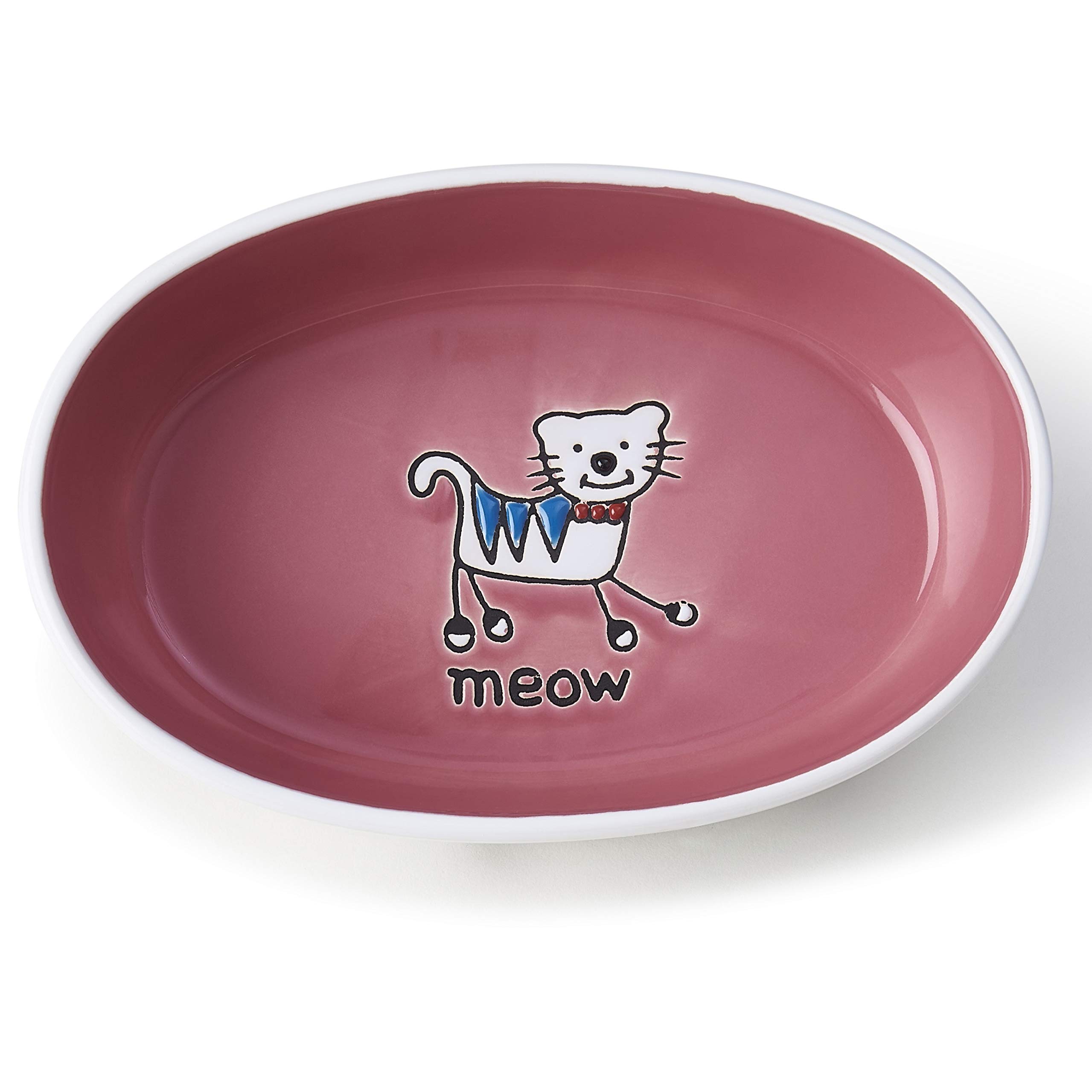 Cat-Friendly Washable Ceramic Food Bowl Silly Cat Logo, Durable 2 Cups Size, Perfect for Basin Use