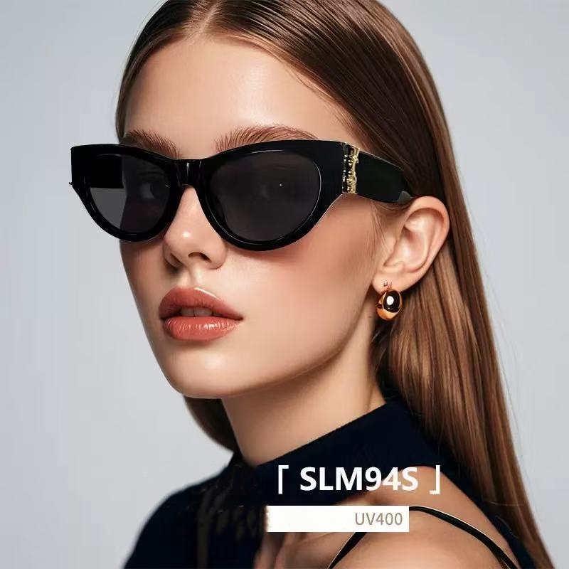 Fashion Designer Sunglasses Women Cat Eyes Glasses Womens Sunglass Plank UV400 Polarized Glass Lens With Box