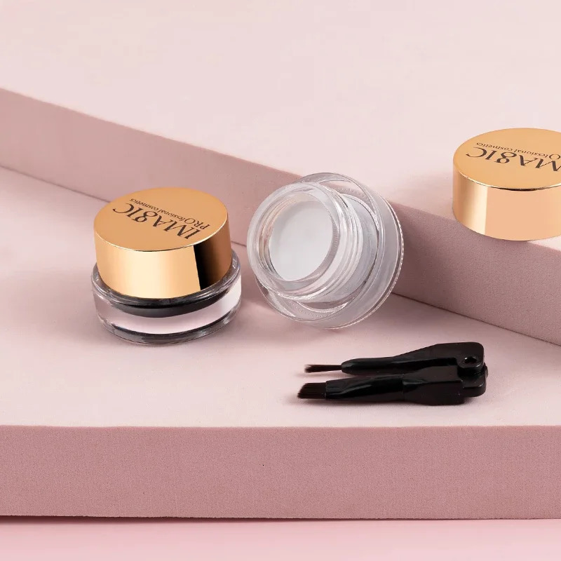 IMAGIC 3-Color Gel Eyeliner Waterproof Quick Dry Long-lasting EyeLiner Cream With Brush Professional Cosmetic BlackWhiteBlue 250324