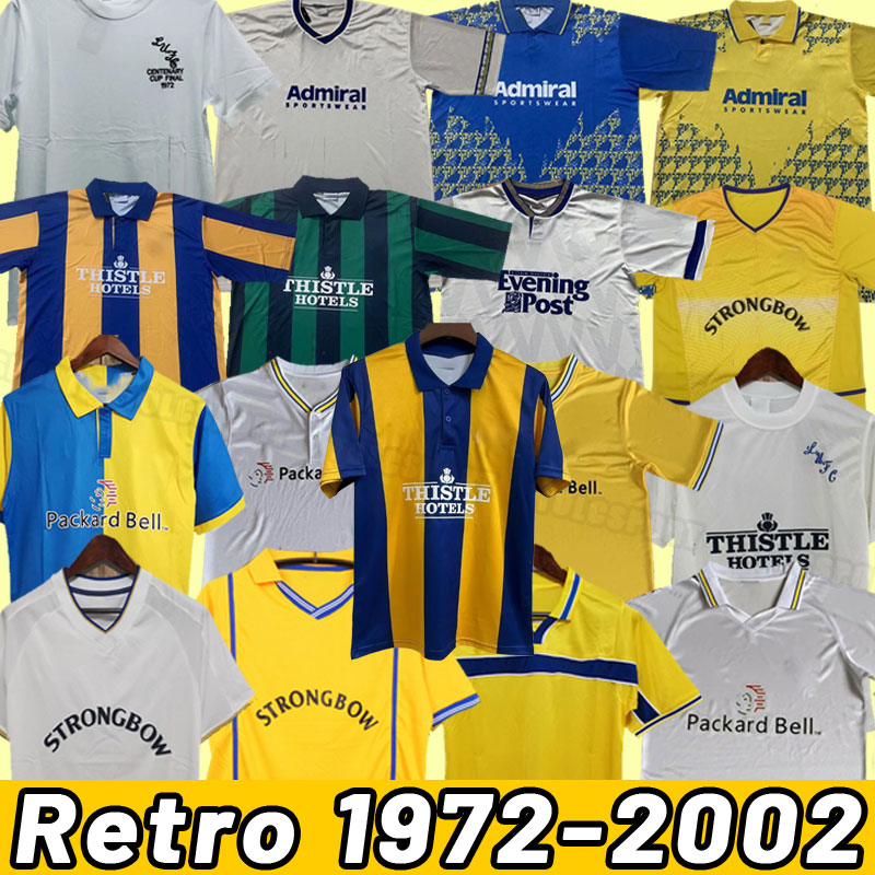 HASSELBAINK Leeds UnitedS Retro Soccer Jerseys 1972 78 89 90 91 92 93 95 96 97 98 99 00 01 02 Classic Football SMITH KEWELL HOPKIN BATTY MILNER VIDUKA Vintage uniform