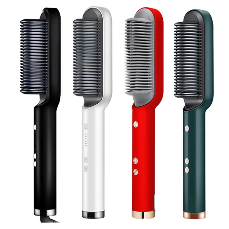 Multifunctional Hair Straightener Ptc Heating Fast Negative Ions Fluffy Hair Electric Comb Straight Straightening Hair Brush 250324