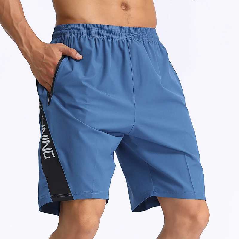 Mens printed running shorts 202 summer quick drying sports shorts zipper pocket jogging training sports shorts loose gym shorts W250324