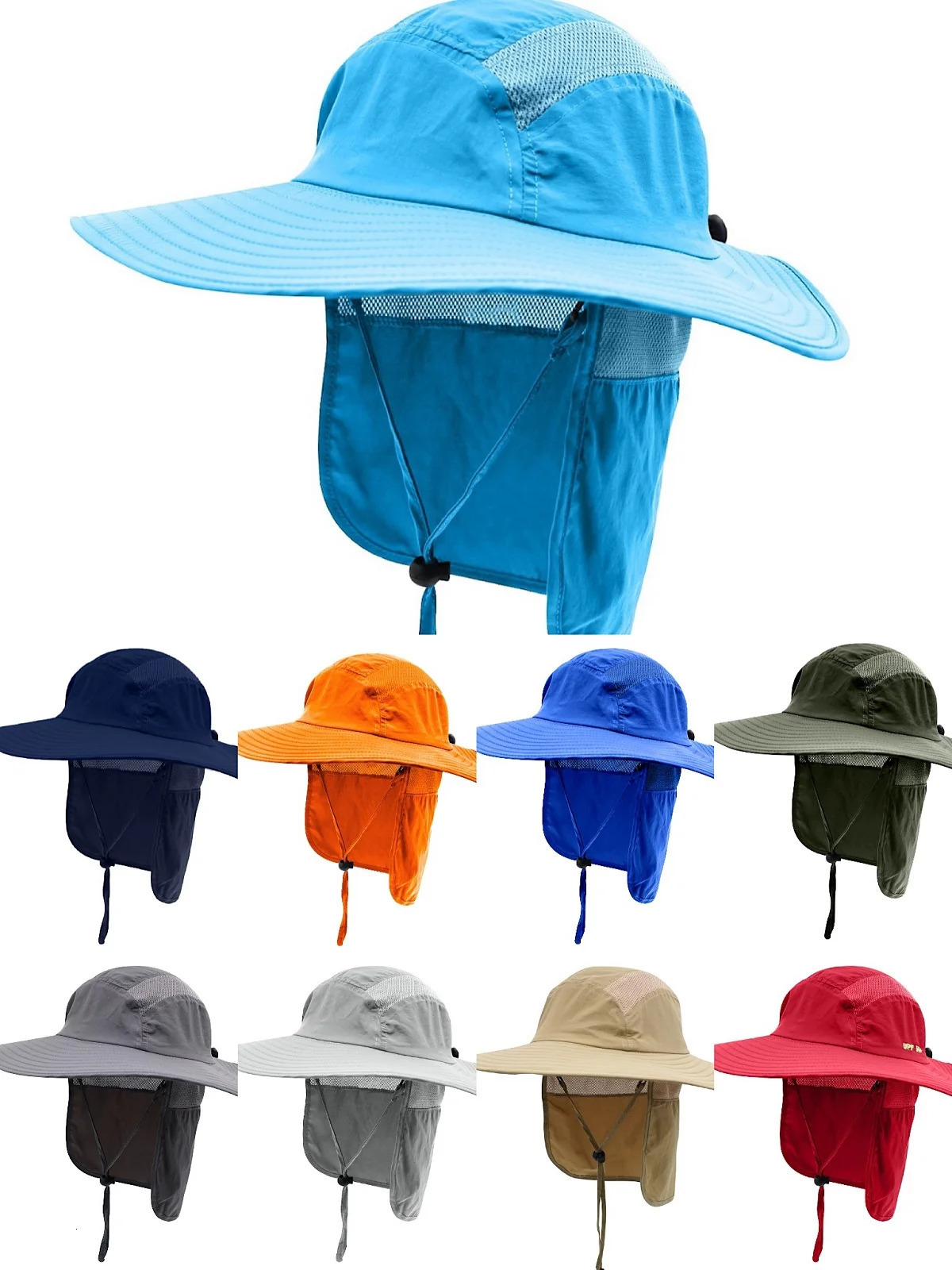 Connectyle Mens and Womens Summer Sun Hat UPF 50Adjustable Quick Drying Wide Conical Fish Hat 250320