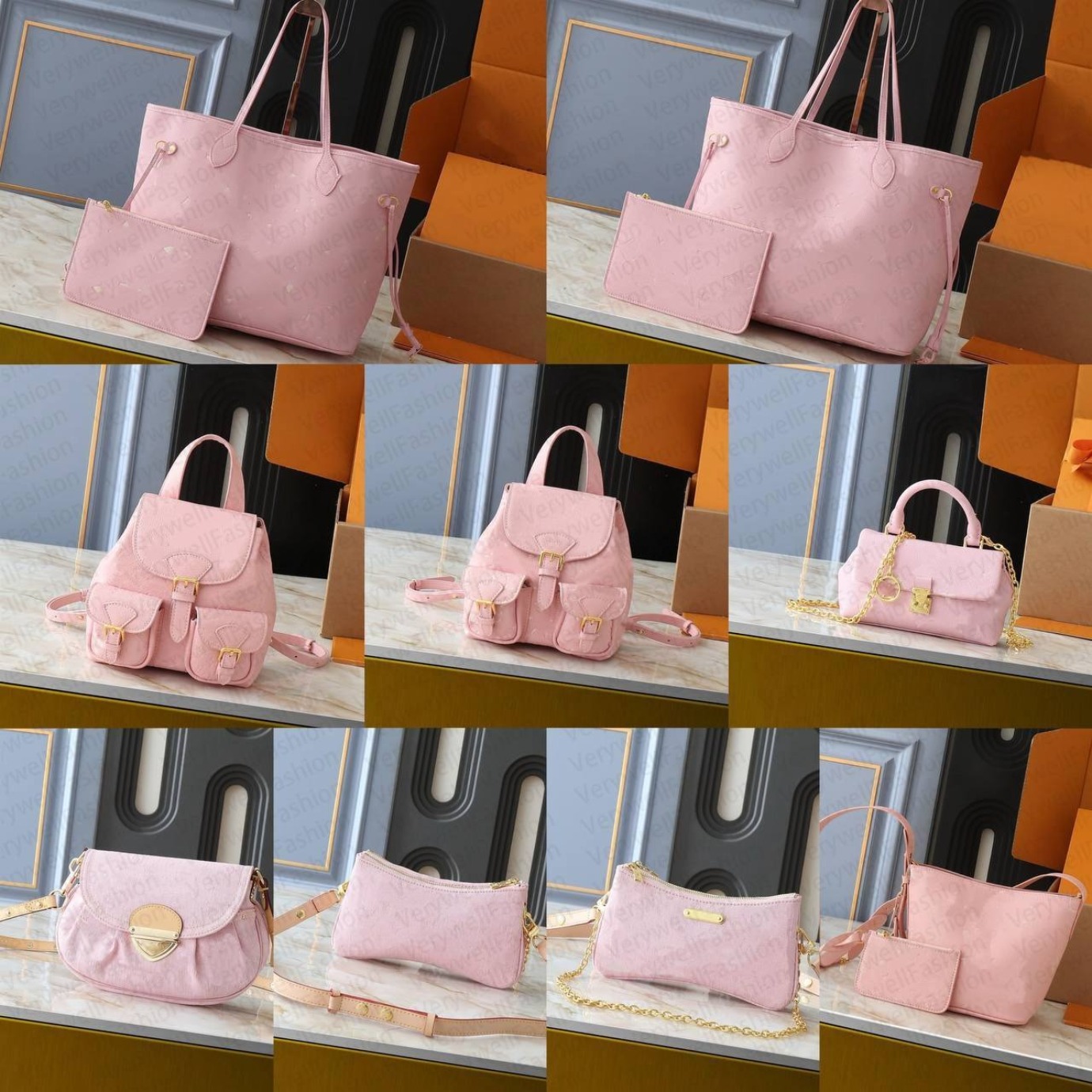 pink denim bag designer bag Shoulder Bag Women Tote Bags Handbag travel bag Flower Underarm Bag Print Purse VW