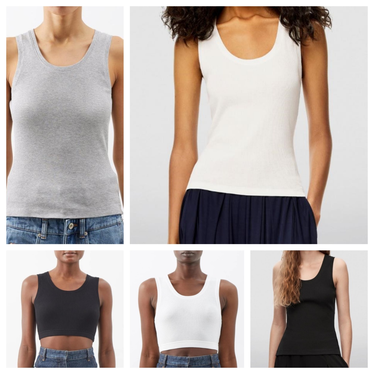 Women's Tanks & Camis Anagram-embroidered cotton-blend tank top Shorts Designer T Shirts Suit Knitted Femme Cropped Jersey Ladies Tees Tops White Black Gray