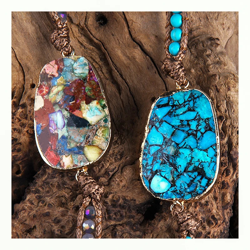 RH Fashion Bohemian Jewelry Accessoryes Natural Stones Charm 5 Strands Handmade Wrap Bracelets Festival Gift 250318