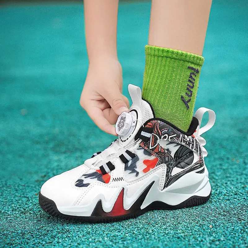 Fashion Childrens Sports Shoes 2025 New Arrival Childrens Basketball Shoes Casual Sports Shoes Boys and Girls Breathable Fitness Coach W250324