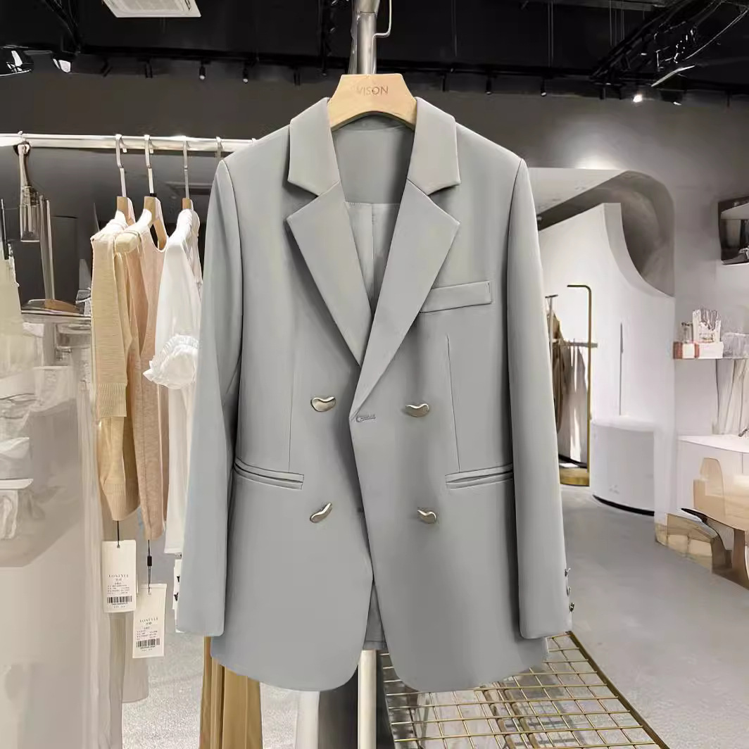 G3241Elegant French Textured Women's Suit Jacket - British Inspired Fashion