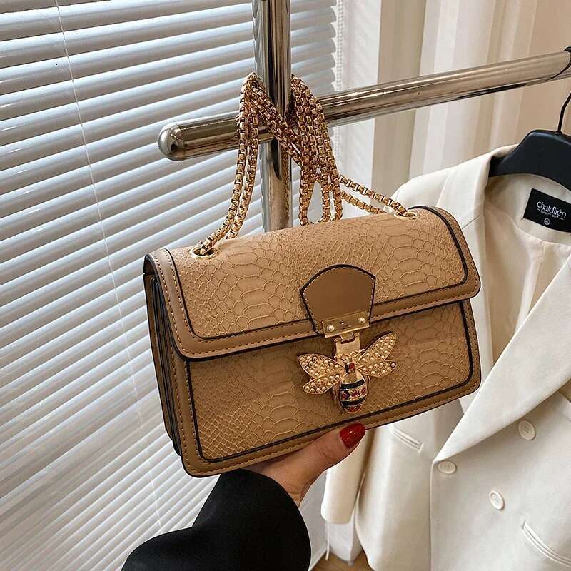 Bee PU Leather Crossbody Bags For Women Chains Shoulder Messenger Bag Female Ladies Satchels Sg Handbags Designer
