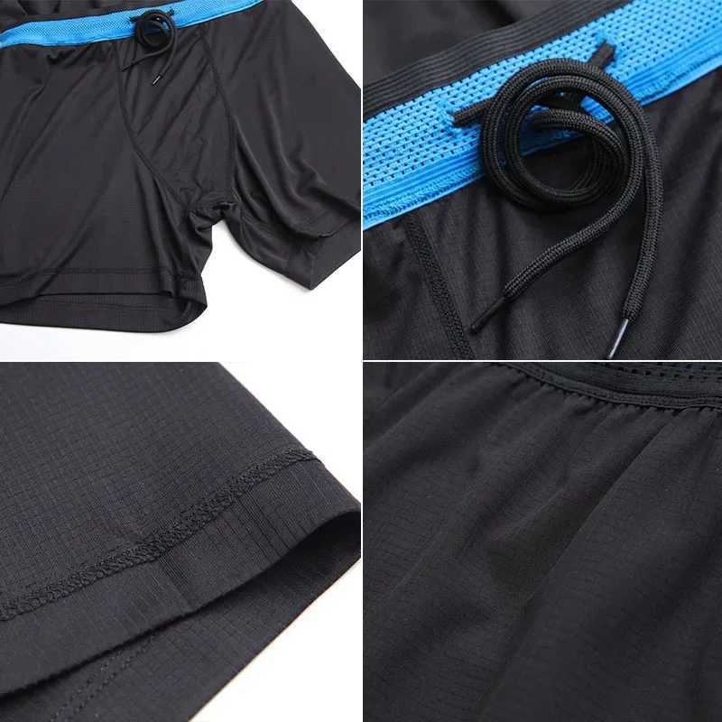 Marathon running shorts are lightweight quick drying breathable moisture absorbing and mens fitness training three-point shorts W250324