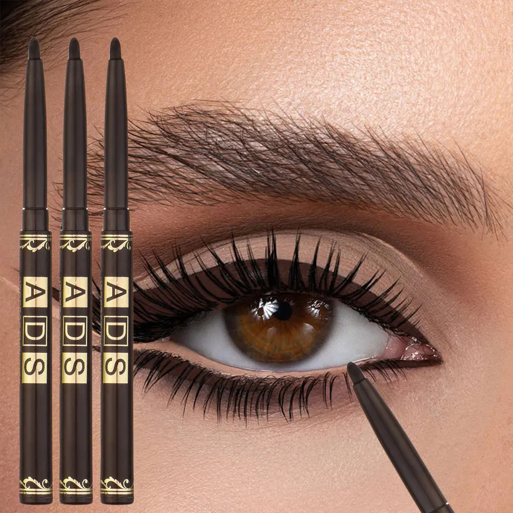 3pcs Black Eyeliner Pencils -Waterproof Sweatproof Smudge-Proofwith Easy Twist Application for Flawless Eye Makeup 250324