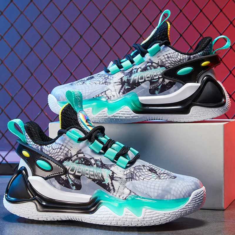 New breathable fabric for childrens basketball shoes suitable for big boys anti slip sports shoes breathable for gym training and soccer uniforms W250