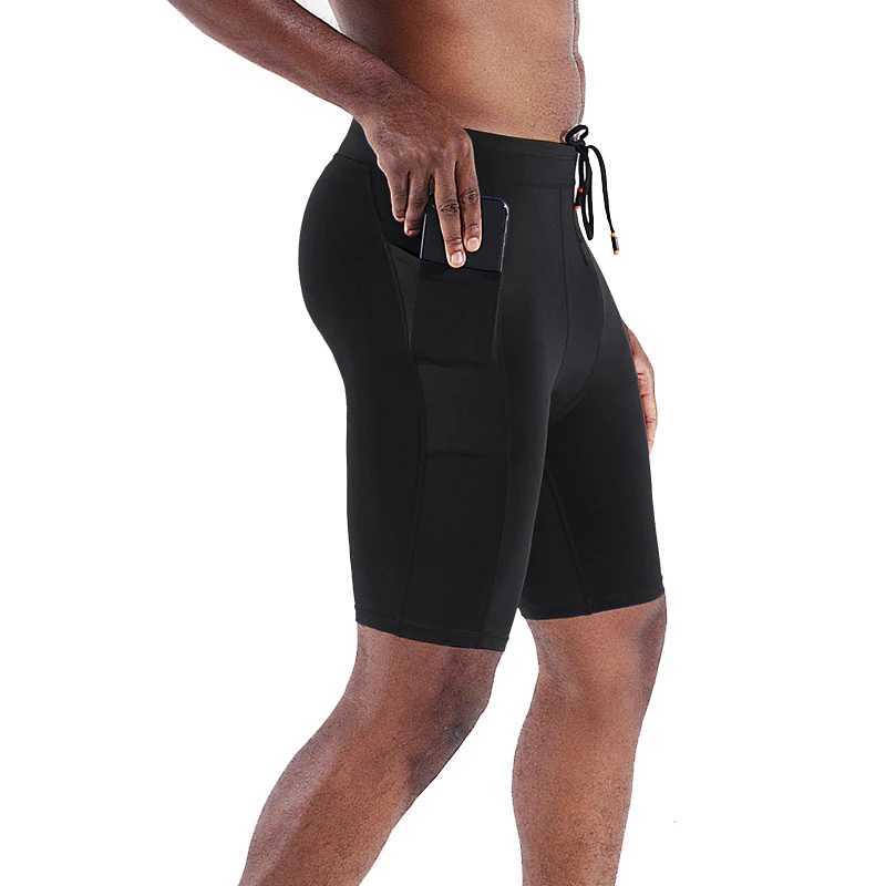High waisted mens professional fitness shorts with pockets for sports running training willow branches quick drying elastic tight shorts W250324