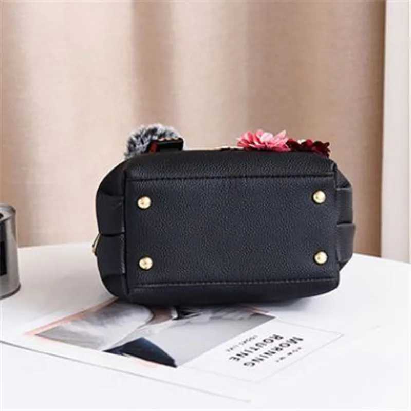 3D floral decoration handbag elegant mini cross shaped bag womens fashionable shoulder bag street trend handbag wallet Z250324