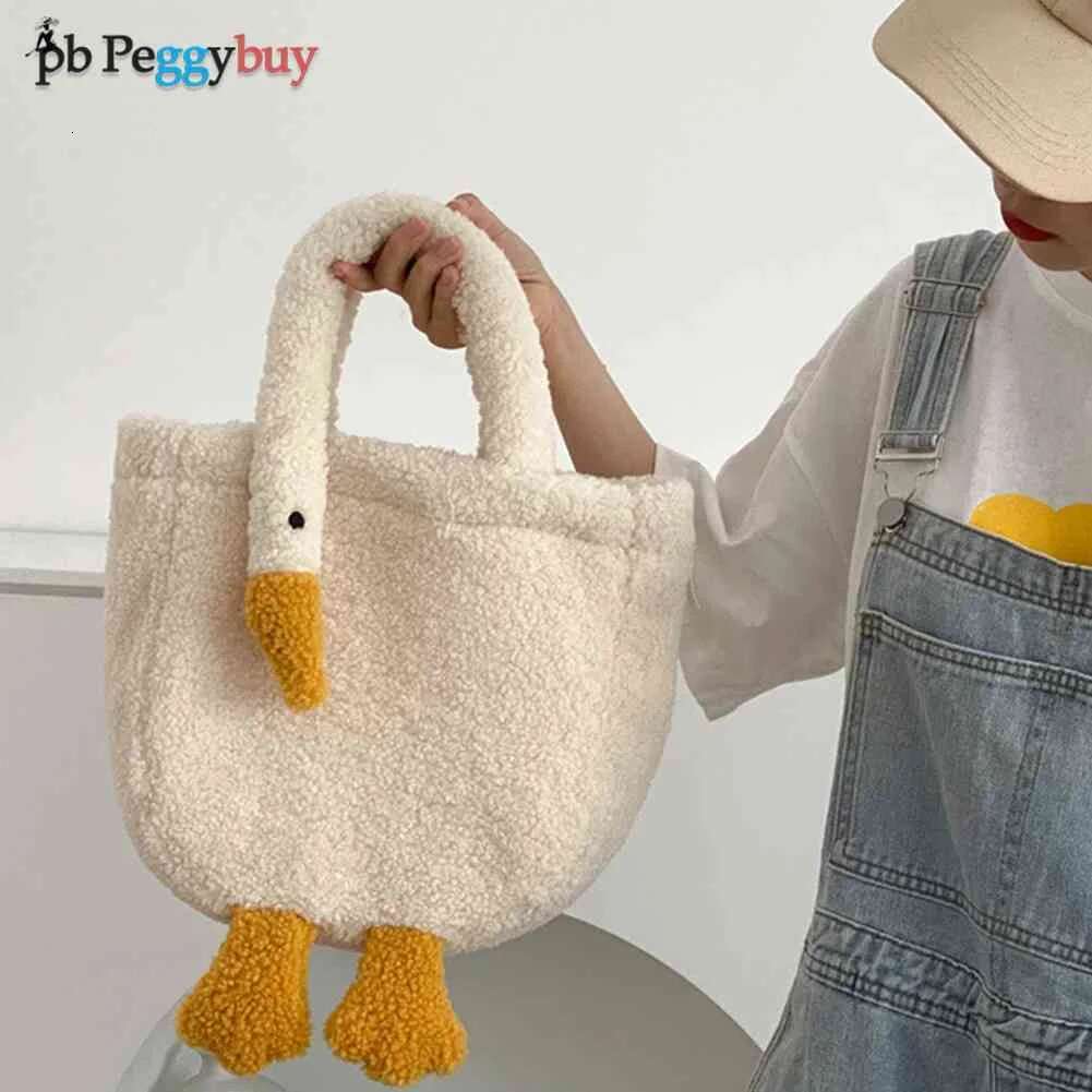 Cartoon Goose Plush Handbag For Women Soft Tote Casual Girl Cute Shop Bolso Ladies Shoulder Fashion Duck Crossbody Bag